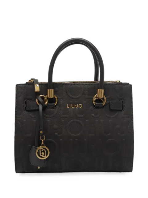 LIU JO Small logo-debossed satchel bag Brown AF6069E1139