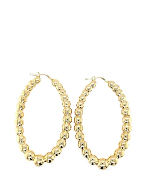 Lisa Nik Golden Dreams beaded oval hoop earrings Gold HPBDY1430