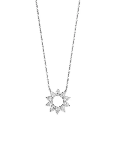 Dana Rebecca Designs Taylor Elaine diamond flower necklace Silver N4664WHITE1618