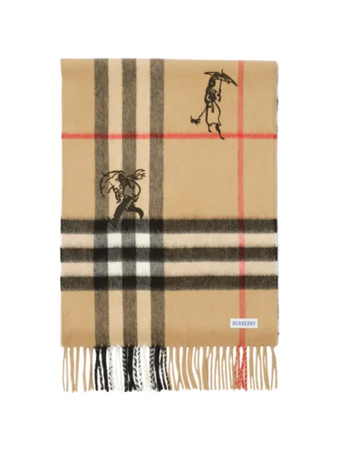 Burberry Mates checkered cashmere scarf Neutrals 8131138