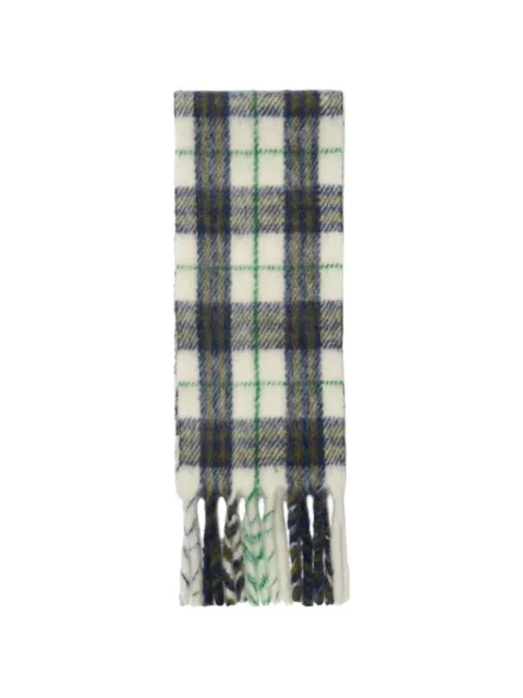 Burberry narrow check alpaca wool blend scarf White 8126902