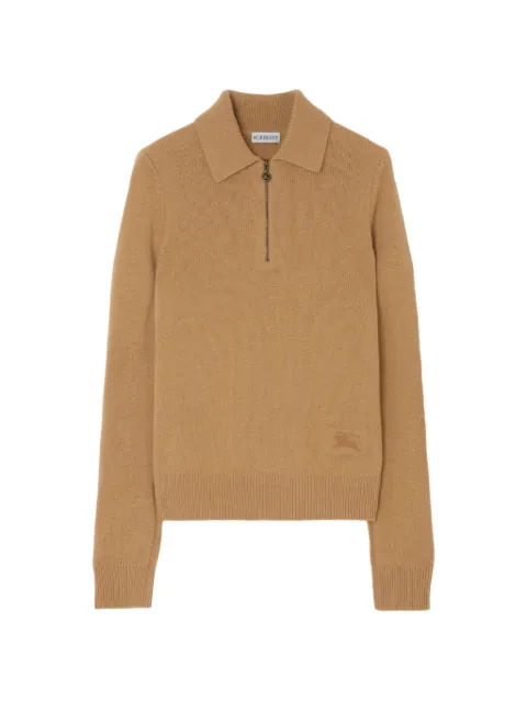 Burberry long-sleeve cashmere polo shirt Neutrals 8132480