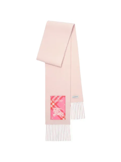 Burberry narrow Check label cashmere scarf Pink 8130304