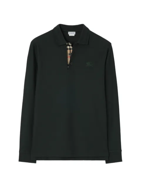 Burberry long-sleeve cotton polo shirt Green 8132430
