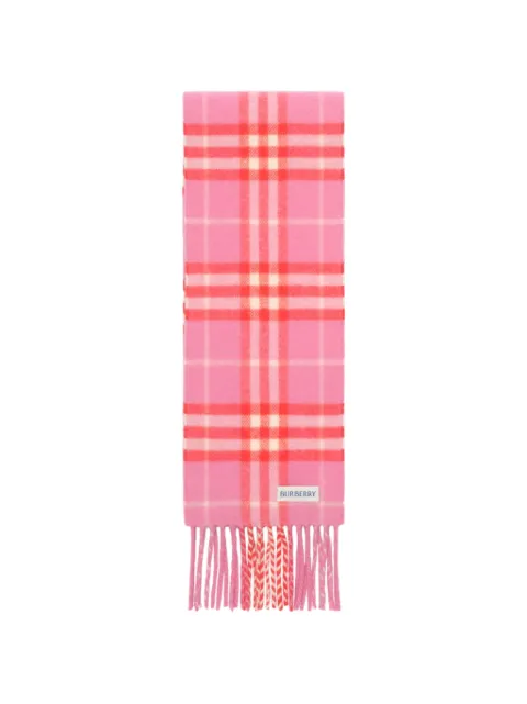 Burberry narrow Check cashmere scarf Pink 8130283