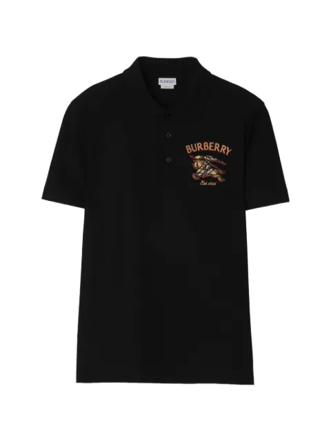 Burberry Knight Check cotton polo shirt Black 8132679