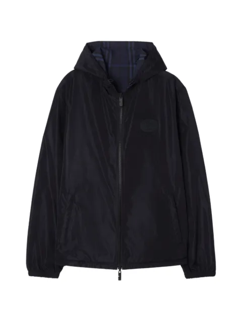 Burberry Newport reversible plaid hooded jacket Blue 8132380
