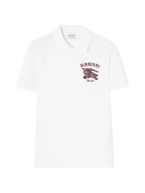 Burberry Knight Check cotton polo shirt White 8132680