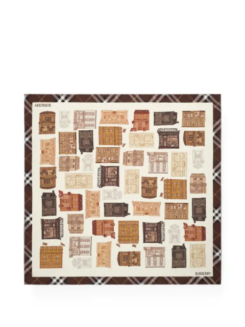 Burberry storefront-print silk scarf Neutrals 8132065