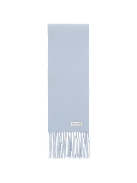 Burberry narrow check-label cashmere scarf Blue 8130303
