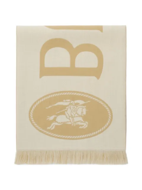 Burberry logo wool scarf Neutrals 8126859