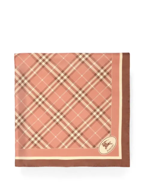 Burberry Check Knight stamp silk scarf Pink 8131711