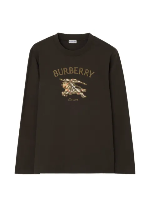 Burberry Knight Check cotton long-sleeve T-shirt Brown 8132685