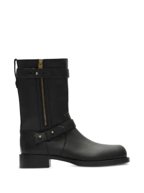 Burberry Kent leather biker boots Black 8134218