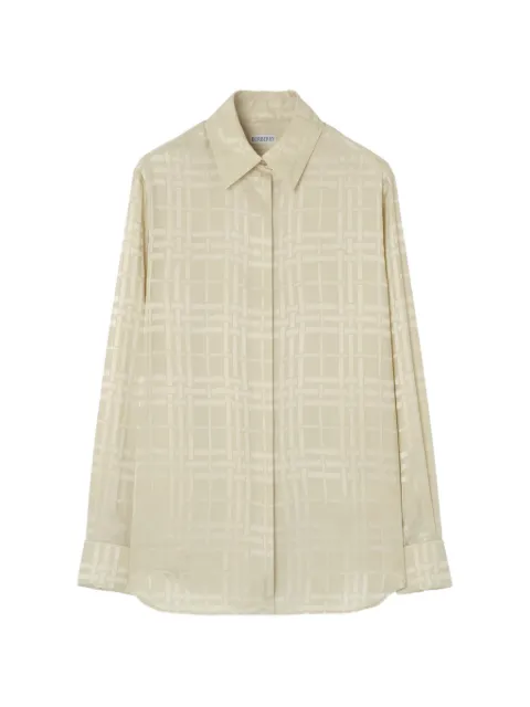 Burberry plaid silk shirt Neutrals 8134486