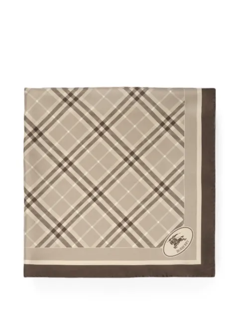 Burberry Check knight stamp silk scarf Grey 8131919