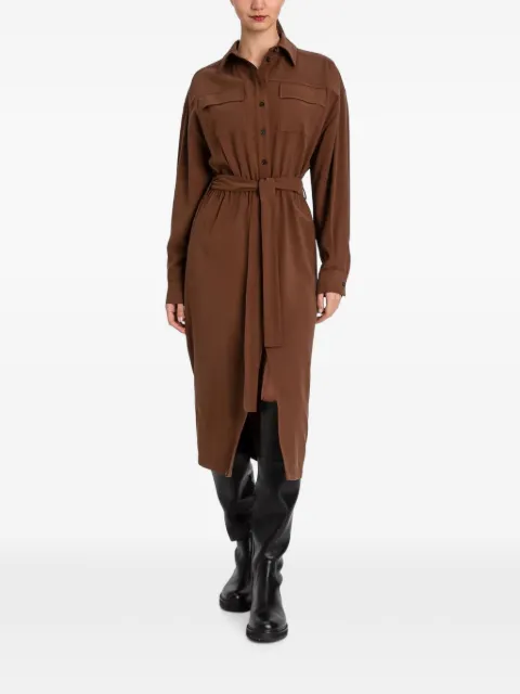 TWINSET flap-pockets shirt midi dress Brown 252TF2021