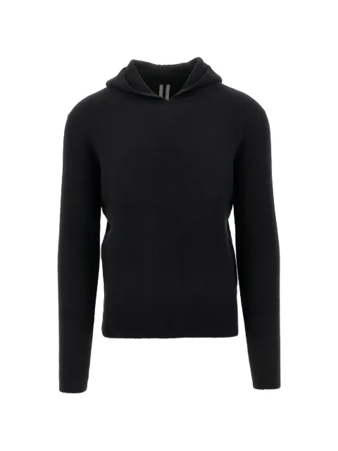 Rick Owens fine-knit hoodie Black RR02F4679KWSF09