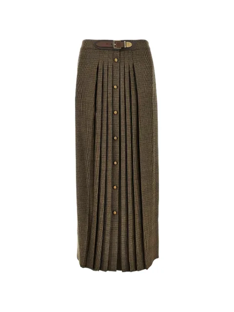 ETRO belted pleated maxi skirt Brown WRFA022299TT21B