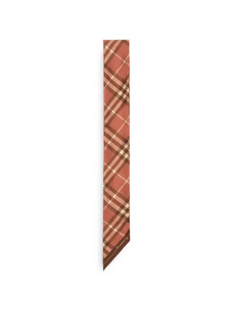 Burberry skinny contrast Check silk scarf Neutrals 8131902