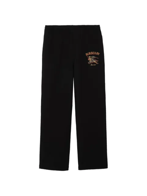 Burberry checkered knight-logo cotton track pants Black 8133022