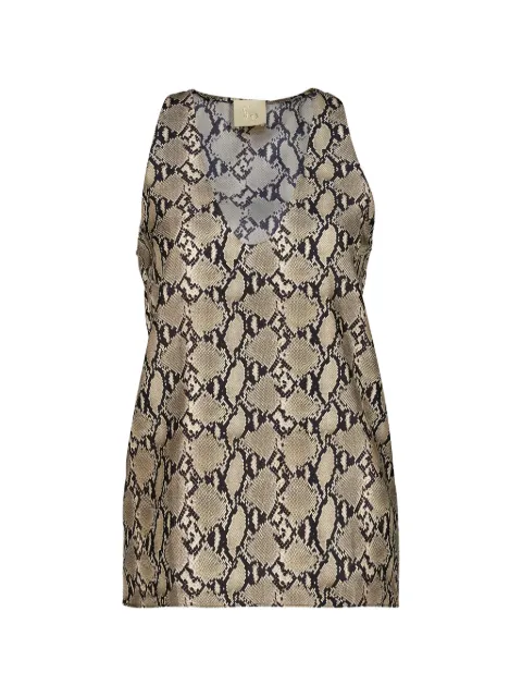PAULA snakeskin-print silk tank top Neutrals SERENA24
