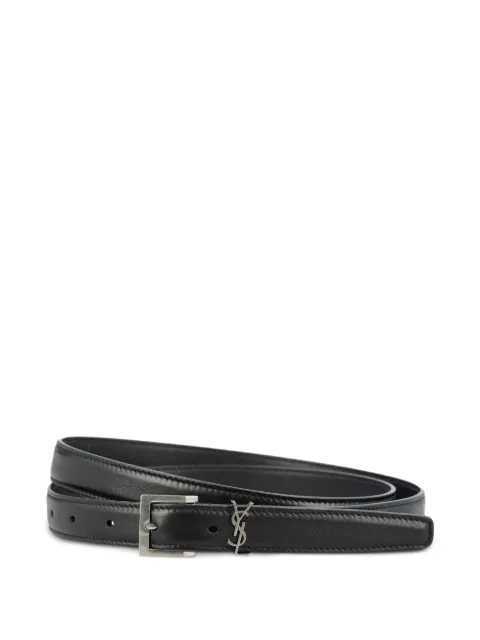 Saint Laurent Cassandre leather belt Black A0054TBOO0E