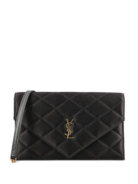 Saint Laurent Paris chain wallet in satin Black A004K7FADVW
