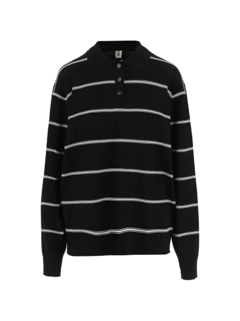The Garment striped button-down polo Black 21109999