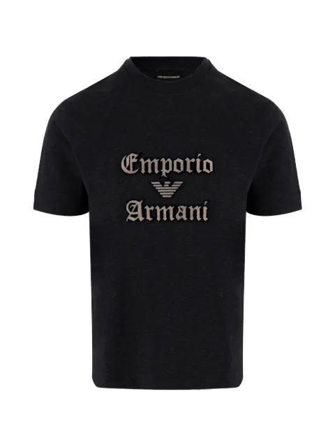Emporio Armani heavy jersey T-shirt with soft embossed logo Black EM007312AF13715