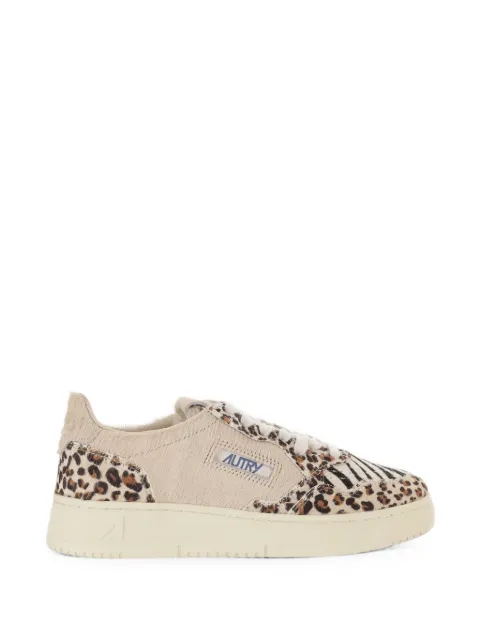 Autry Medalist Low leopard-print lace-up sneakers Neutrals AULWJA02