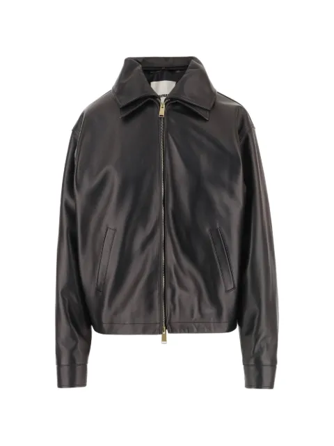 DARKPARK zip-up leather jacket Black WJA34LTP04