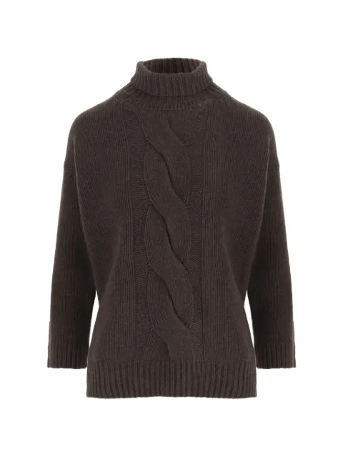 Bruno Manetti cable-knit turtleneck sweater Brown S2B141400