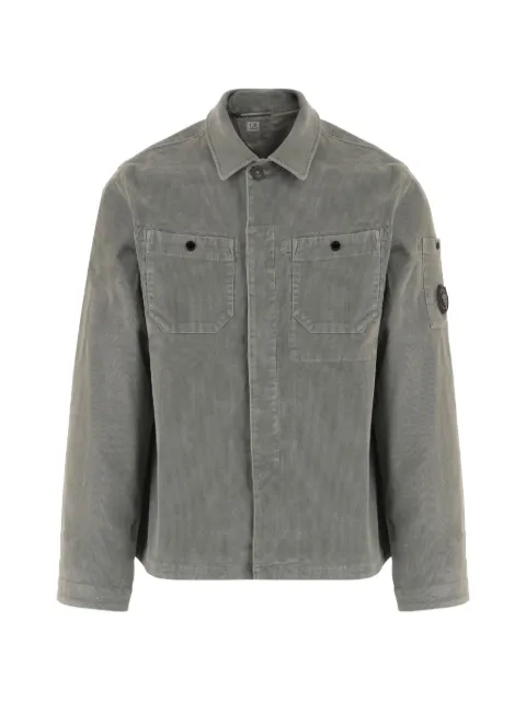 C.P. Company logo-detail corduroy shirt Grey 21CMOS148A006410O950