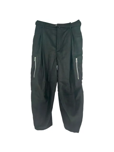 Bottega Veneta Pre-Owned herringbone wool cargo pants Black RFCPUGBCL764426W