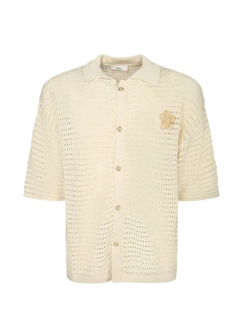 COMMAS crochet-knit flower-patch shirt Neutrals HS26K047002