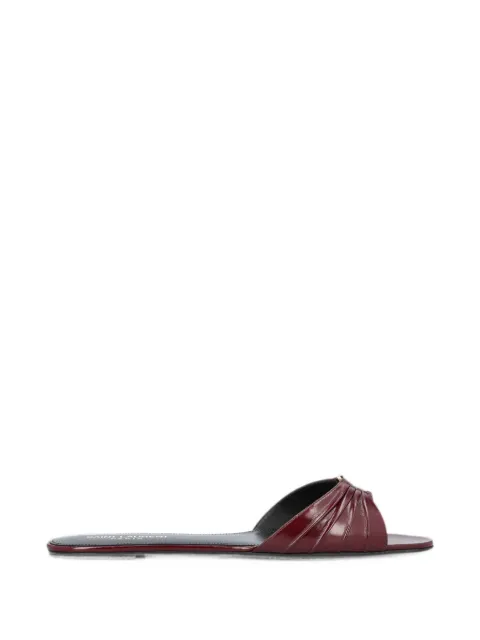 Saint Laurent Babylone slides in smooth leather Red 869658AAEHF