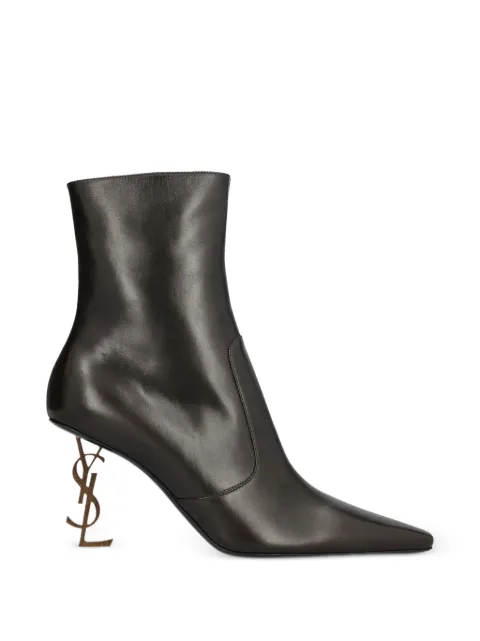 Saint Laurent Opyum booties in smooth leather Brown A0027UAAGXG