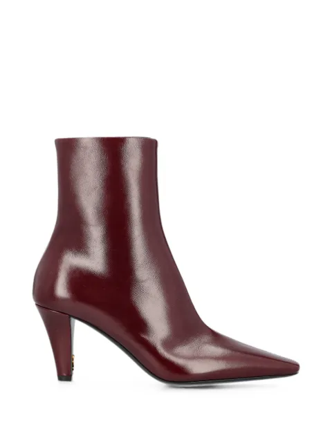 Saint Laurent Jill booties in smooth leather Red 806671AAEHW