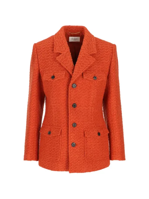Saint Laurent single-breasted jacket in tweed Orange 873530Y7D30