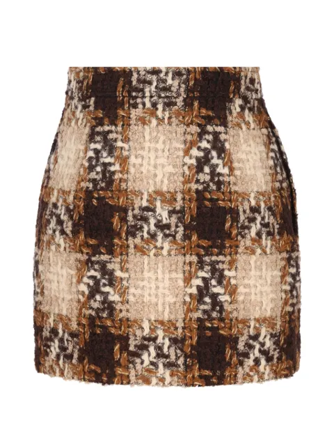 Saint Laurent checked tweed skirt Brown 876874Y3L77