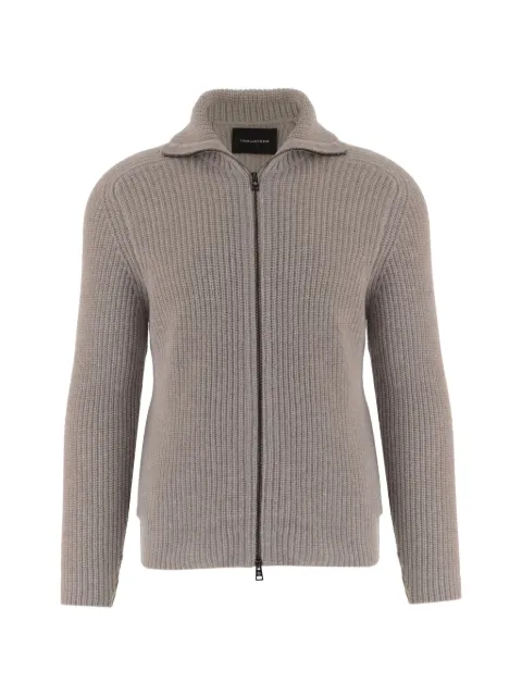 Tagliatore ribbed-knit zip-up sweater Neutrals DUNDRETPWI2602TAUPE