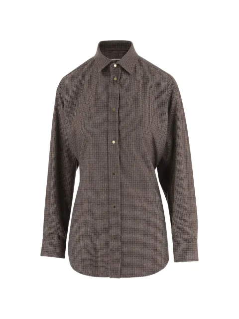 DARKPARK Anne checked press-stud shirt Brown WSH04FAC187
