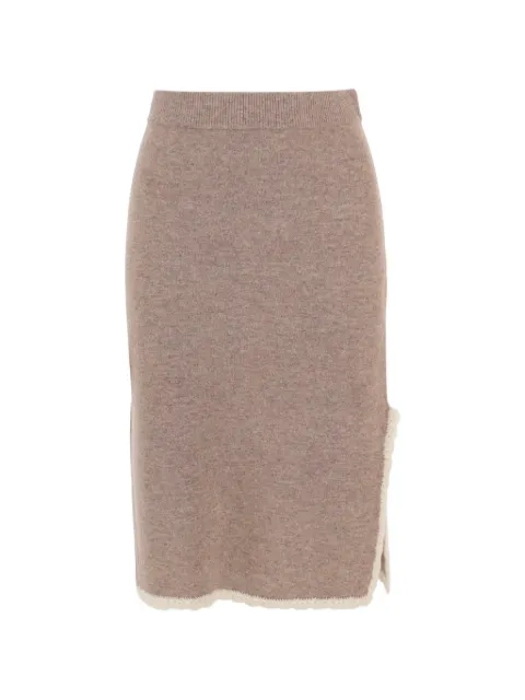 The Garment Como crochet-trim knitted midi skirt Neutrals 22507604