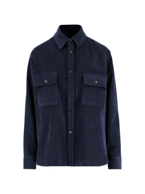 F.It corduroy-effect pocket-detail shirt Blue 304840381