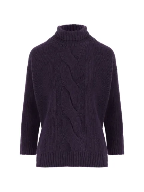 Bruno Manetti cable-knit turtleneck sweater Purple S2B141503