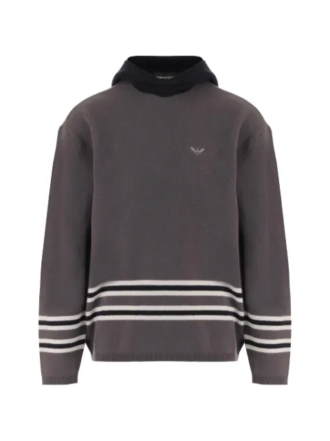 Emporio Armani logo-plaque hoodie Grey EM006285AF18099