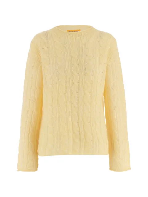 Guest In Residence cable-knit crew-neck sweater Yellow W43612CLBTR
