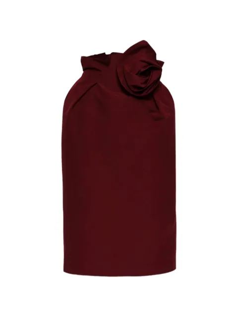 Magda Butrym rose-detail knotted midi skirt Red 146726