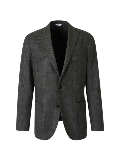 Boglioli check-pattern notched-lapel blazer Green N2902EWFB6016